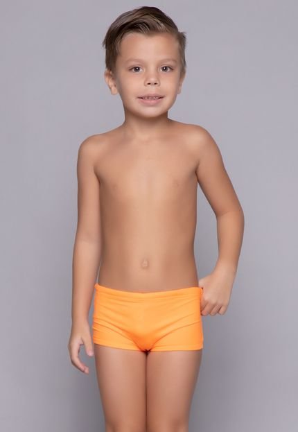Sunga Infantil Bella Fiore Modas Kids Molha e Aparece Estampa Proteção UV 50  Laranja - Marca Bella Fiore Modas