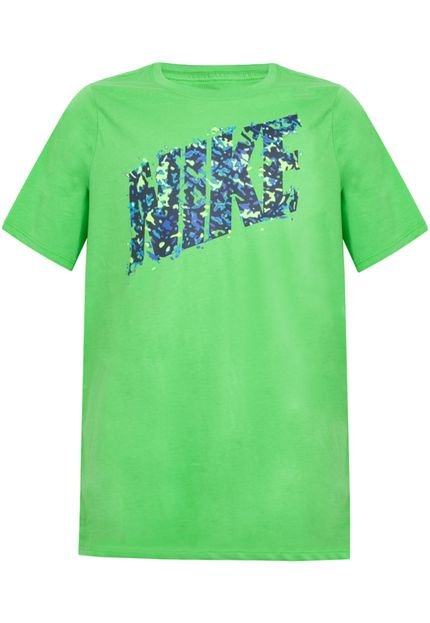 Camiseta Nike Sportswear Infantil Block Verde - Marca Nike Sportswear