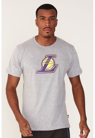 Camiseta NBA Especial Los Angeles Lakers Casual Cinza