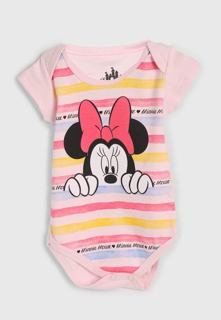Body Marlan Infantil Disney Minnie Rosa/Amarelo - Marca Marlan