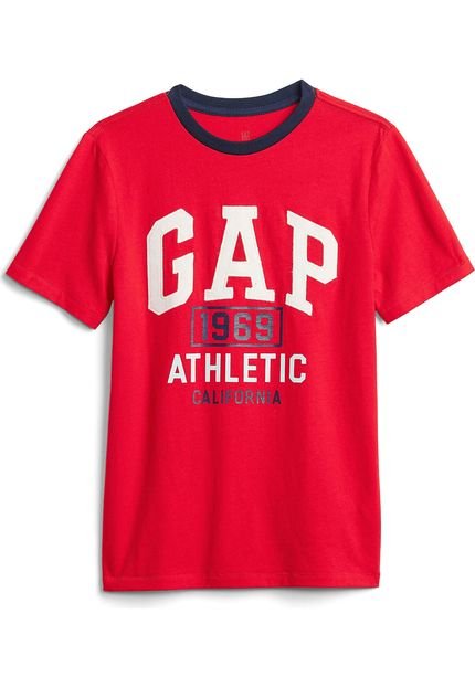 Camiseta GAP Infantil Logo Bordado Vermelha - Marca GAP