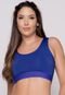 Top Nadador Cropped Decote V Alça Feminino Fitness Academia Trend 156 Azul - Marca BRAVAA STORE