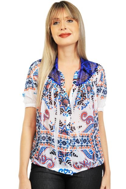 Camisa estampada 101 Resort Wear Branca - Marca 101 Resort Wear