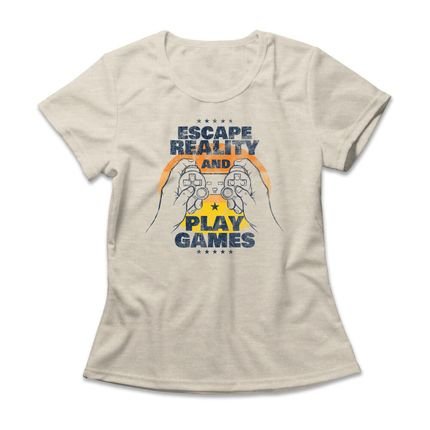 Camiseta Feminina Escape Reality - Mescla Banana - Marca Studio Geek 