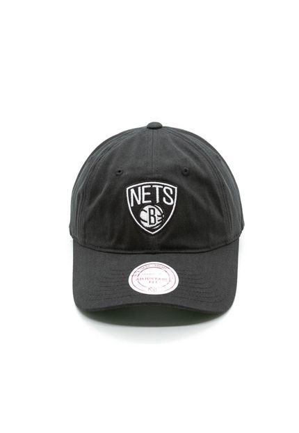 Boné Mitchell & Ness Aba Curva Strapback Brooklyn Nets Preto - Marca Mitchell & Ness