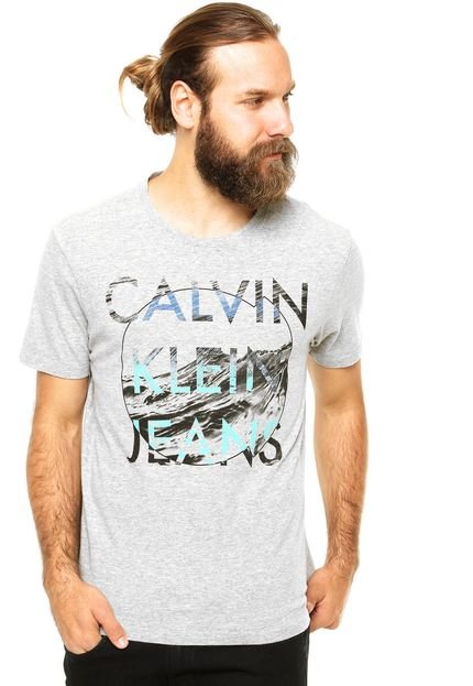 Camiseta Manga Curta Calvin Klein Jeans Estampada Cinza - Marca Calvin Klein Jeans