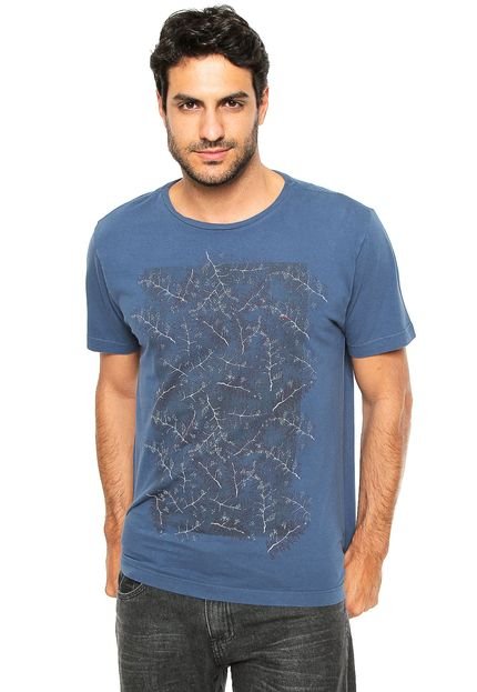 Camiseta Aramis Regular Fit Folhas Azul - Marca Aramis