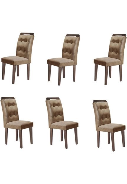 Conjunto C/ 6 Cadeiras Imperatriz Café Mobillare Movelaria - Marca Mobillare Movelaria