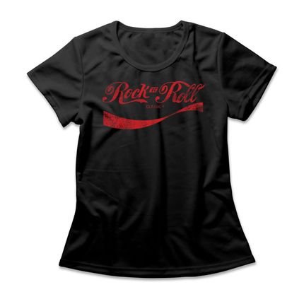 Camiseta Feminina Rock 'N' Roll Cola - Preto - Marca Studio Geek 