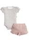 Conjunto Body Shorts Rosa Estampado Anjos Baby G Rosa - Marca Anjos Baby