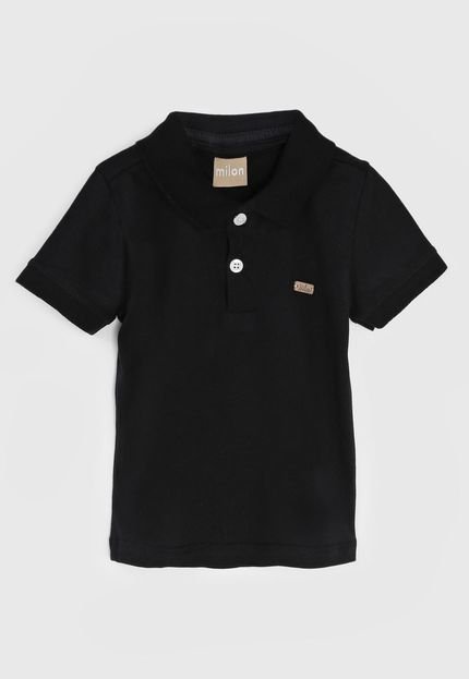 Camisa Polo Milon Infantil Logo Preta - Marca Milon
