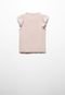 Blusa Mango Ajustada Manga Babado Nude - Marca Mango