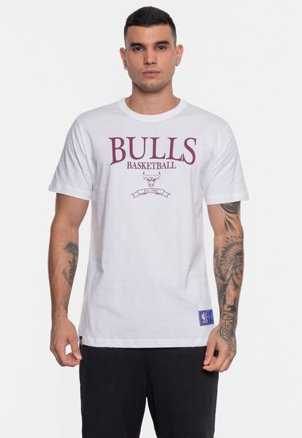 Camiseta NBA Masculina Classic Chicago Bulls Off White - Marca NBA