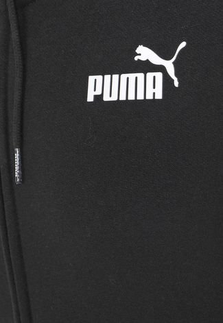 Blusa de Moletom Flanelada Aberta Puma Essentials Full-Zip Hoodie Preto