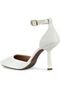 Sapato Scarpin Slingback Feminino Lumiss Salto Fino Moda Social Confortável Off White - Marca LUMISS