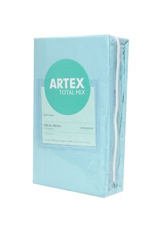 Lençol Avulso Solteiro King Artex Total Mix Com Elástico 180 Fios 1,00x2,00x0,30cm Verde