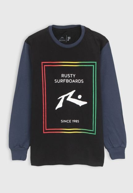 Camiseta Rusty Infantil Logo Preta - Marca Rusty