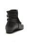 Bota Couro Usaflex Franjas Preta - Marca Usaflex