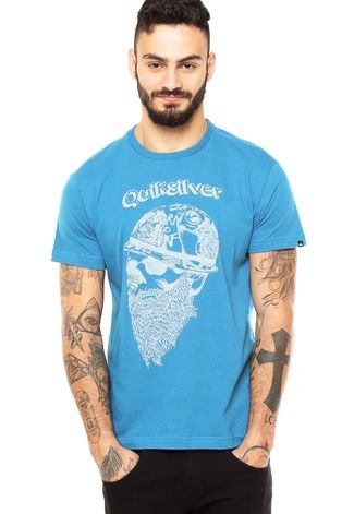 Camiseta Quiksilver Slim Skull Soldier Azul