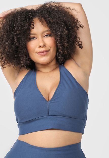 Top Enfim Active Plus Size Supplex Azul-Marinho - Marca Enfim Active