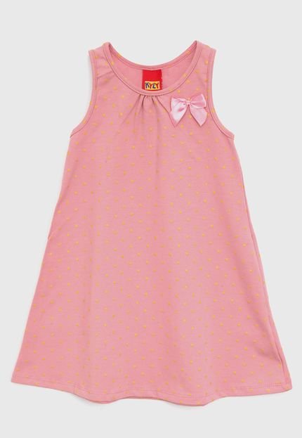 Vestido Kyly Infantil Laço Rosa/Amarelo - Marca Kyly
