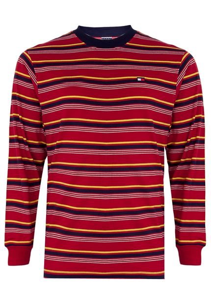 Camiseta Tommy Hilfiger Listras Vermelha - Marca Tommy Hilfiger