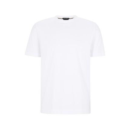 Camiseta Regular Fit Em Jersey De Algodão Com Logo - Marca BOSS