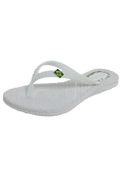 Rasteira FiveBlu Brasil Branca - Marca FiveBlu