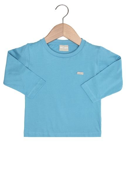 Camiseta Milon Manga Longa Menino Azul - Marca Milon