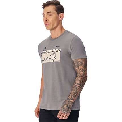 Camiseta Acostamento Fine Letter Pr25 Cinza Masculino - Marca Acostamento