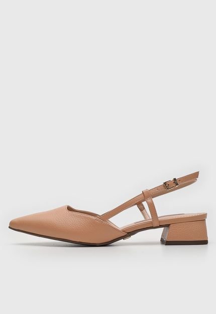 Scarpin Slingback Jorge Bischoff de Couro Color Block Nude - Marca Jorge Bischoff