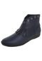 Bota Piccadilly Flat Cano Baixo Franjas Azul - Marca Piccadilly