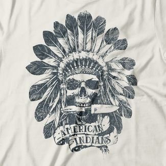 Camiseta Feminina Skull Apache - Off White