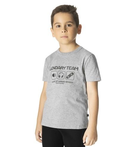 Camiseta Infantil Masculina Lendary Rovitex Kids Cinza - Marca Rovitex Kids
