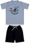 Conjunto Verão Juvenil Curto Camiseta   Bermuda Menino - Cinza - Marca COLBACHO