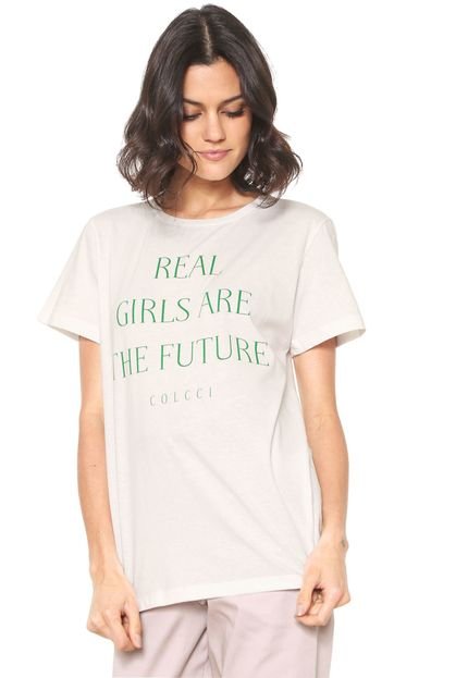 Camiseta Colcci Girls Are The Future Off-white - Marca Colcci