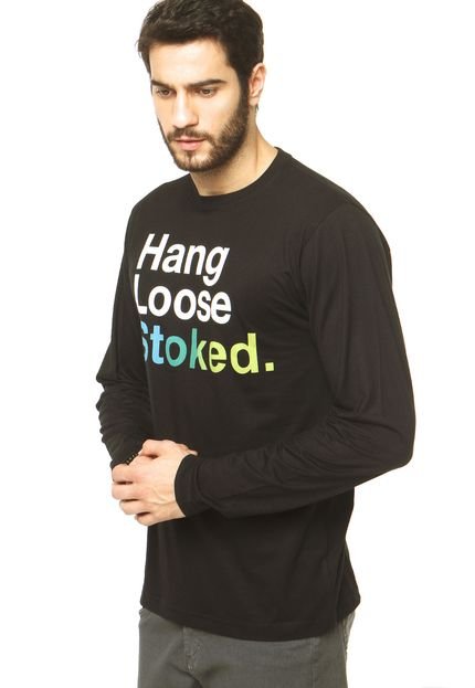Camiseta Hang Loose Stoked Preta - Marca Hang Loose