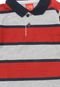 Camiseta Polo Kyly Menina Listrado Vermelho - Marca Kyly