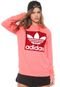 Moletom Fechado adidas Originals Neon Trefoil Crew Pink - Marca adidas Originals