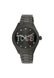 Reloj Analógico Con Brazalete De Acero IP Negro Y Cristales T-Logo Tous