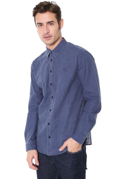 Camisa Jeans Colcci Slim Básica Azul - Marca Colcci