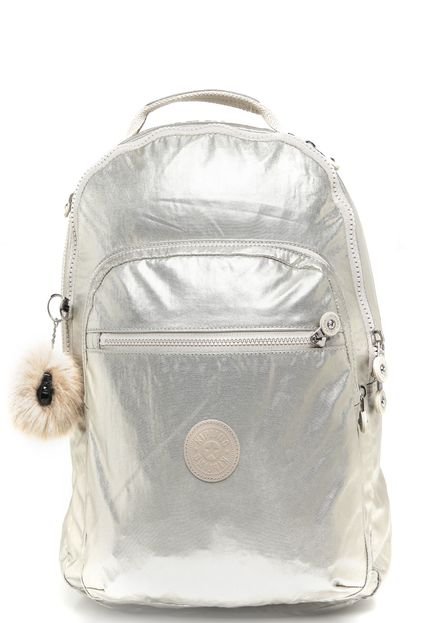 Mochila Kipling Clas Seoul Silver Beige Prata - Marca Kipling