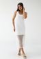 Vestido Colcci Midi Tela Vazado Off-White - Marca Colcci