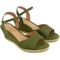 Sandália Anabela Feminina Plataforma CM Calçados Macia Corda Natural Camurça Verde - Marca Monte Shoes