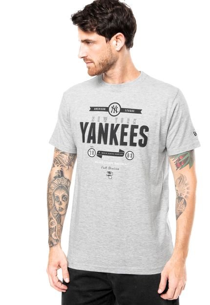 Camiseta New Era Retro 8 New York Yankees MLB Cinza - Marca New Era