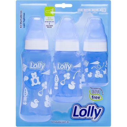 Menor preço em Kit Mamadeira Color Lolly Baby Azul