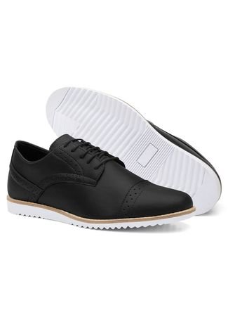 Sapato Oxford Social Masculino Extra Macio Leve Conforto Preto Branco