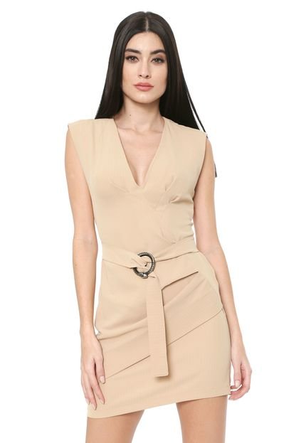 Vestido Colcci Curto Risca de Giz Bege - Marca Colcci