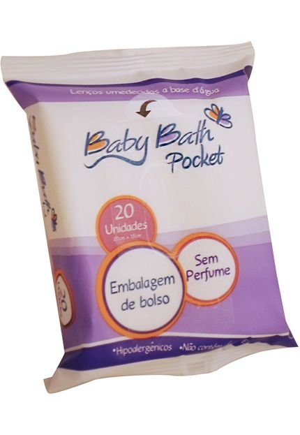 Lenços Umedecidos Baby Brasbaby Bath Pocket Branco - Marca Baby Bath