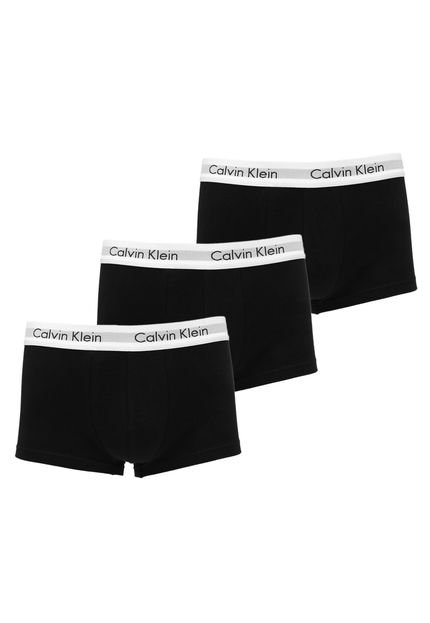 Kit 3pçs Cueca Calvin Klein Underwear Boxer Logo Preto - Marca Calvin Klein Underwear